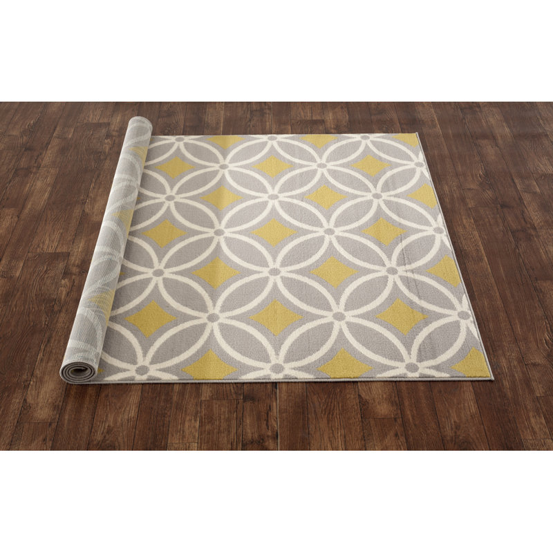 Wrought Studio Warrington Performance Gray/Yellow Rug & Reviews Wayfair